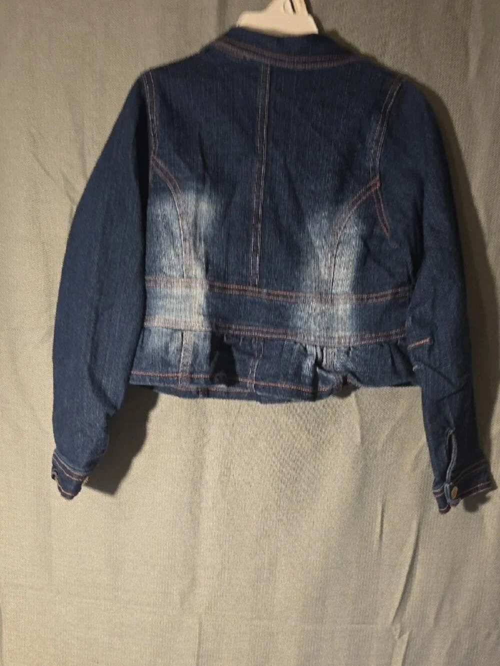 Skechers Dark Blue Denim Jacket with Embroidered Hearts
